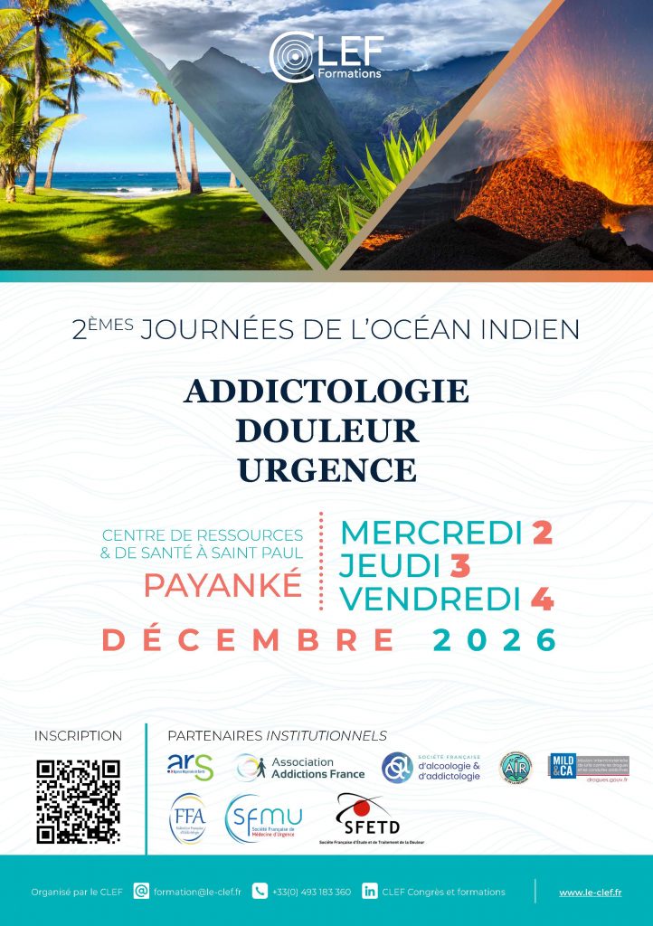 Affiche congrès Addictologie la Réunion CLEF